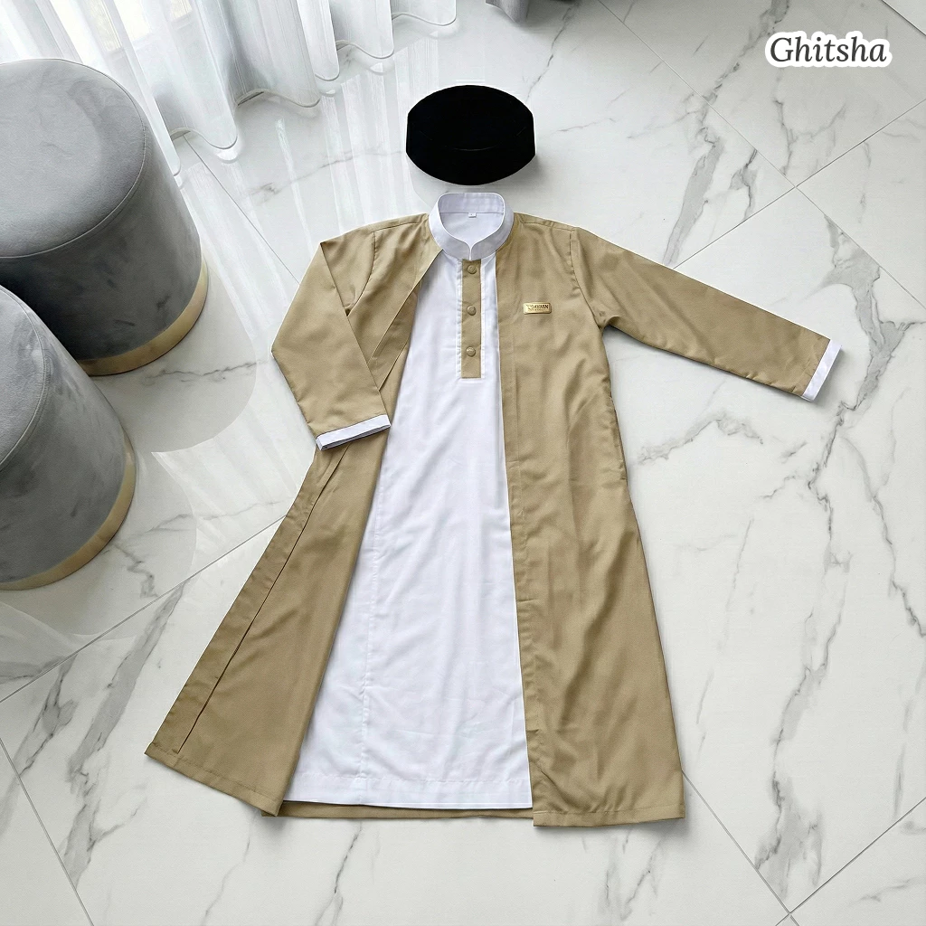 Gayyan | Jubah Habib Anak by VICKZTHA | Gamis Arab Laki Laki Premium Layer 2in1 - Usia 1-13 Tahun