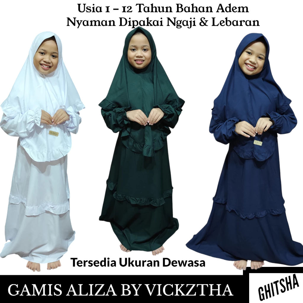 GAMIS IBU ANAK BAHAN KATUN PM - GAMIS IBU DAN ANAK SYAR'I - COUPLE MOMS+KIDS - GAMIS TERBARU